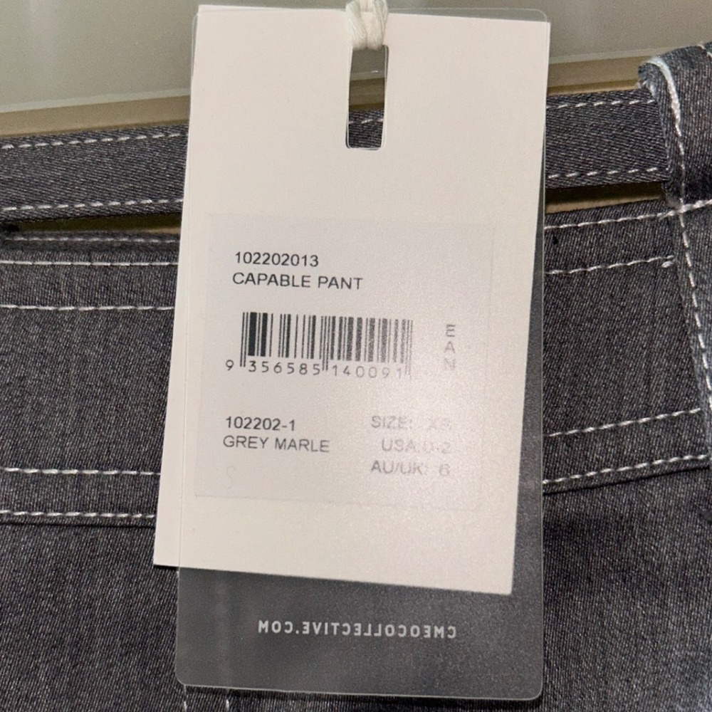 C/MEO COLLECTIVE Capable Pant Grey‎ Marle Contrast Stitch Straight Leg Womens XS - Picture 5 of 8